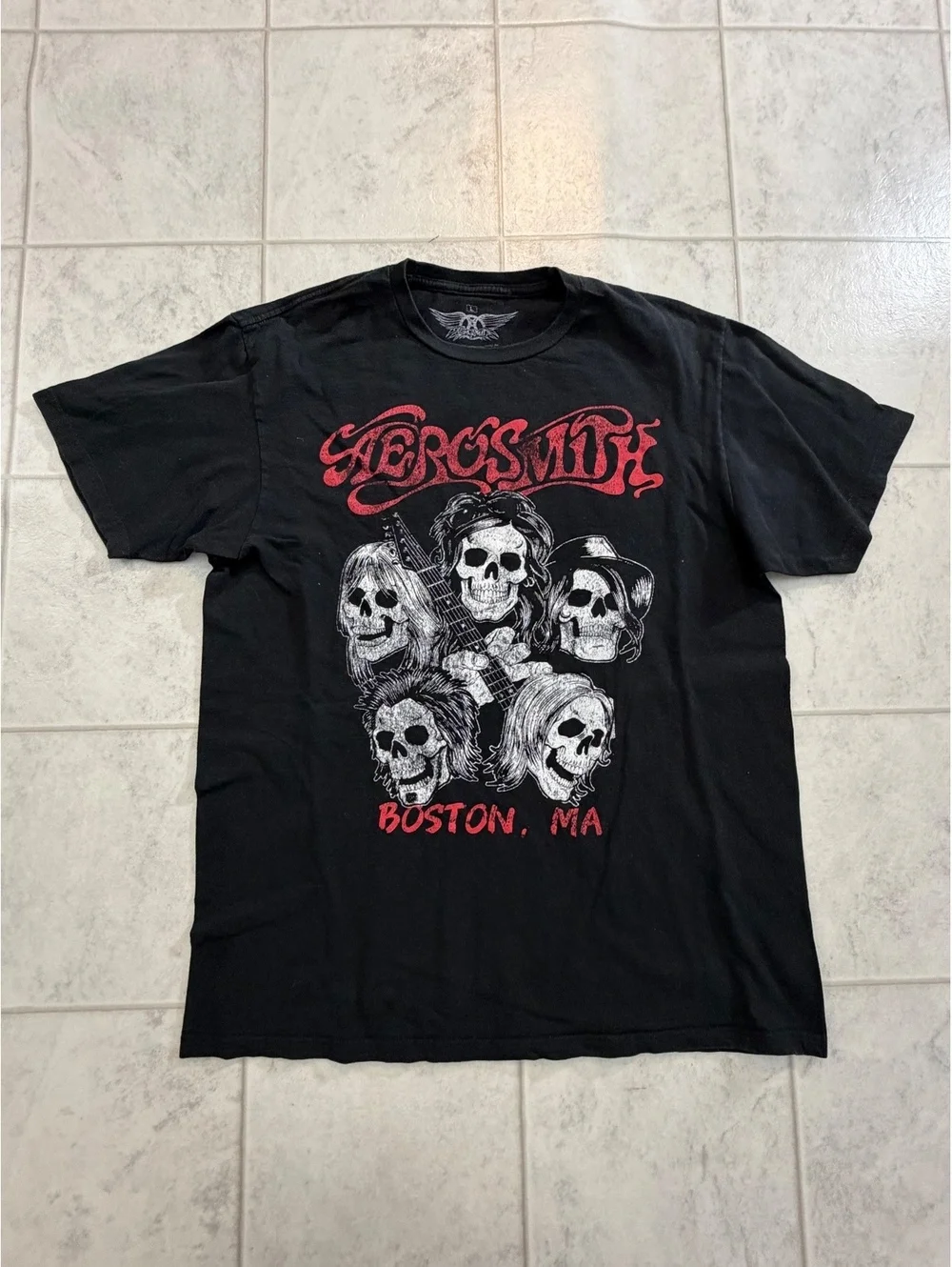 Aerosmith Boston MA black graphic T-shirt